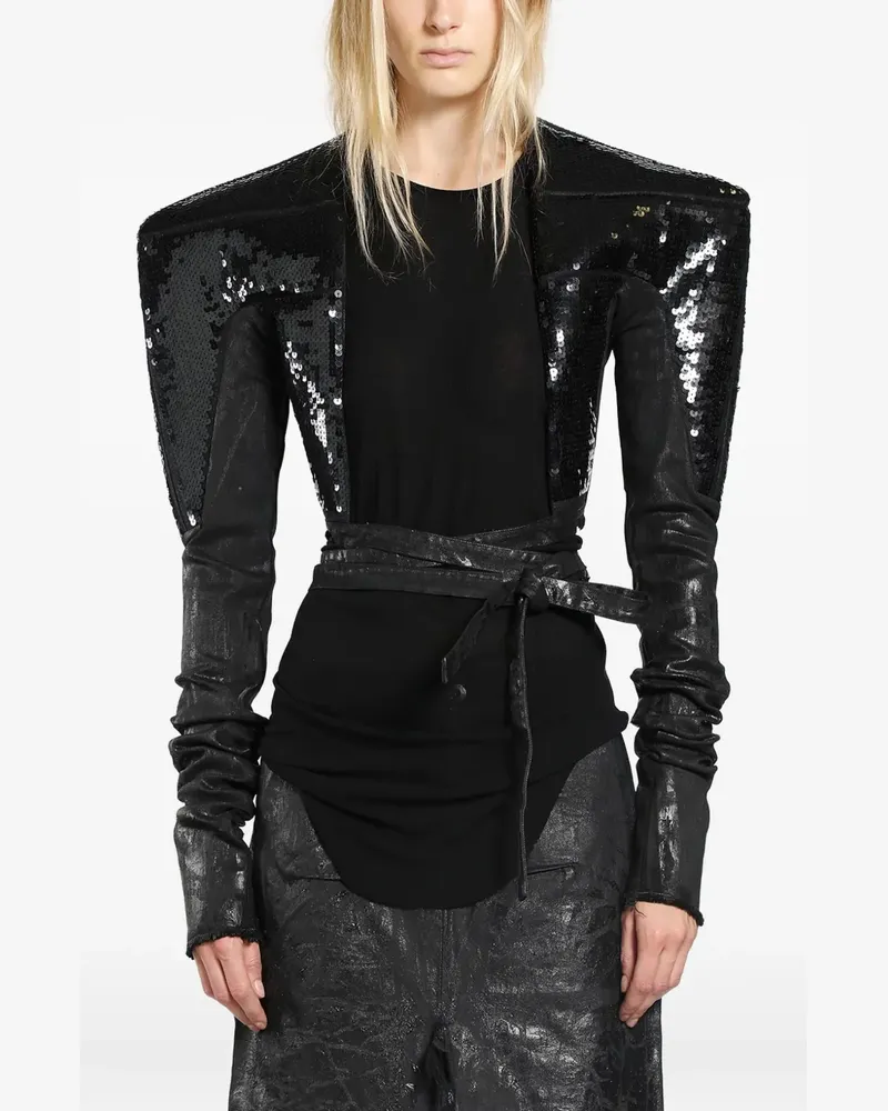 Rick Owens Jeansjacke mit Pailletten - Schwarz Schwarz