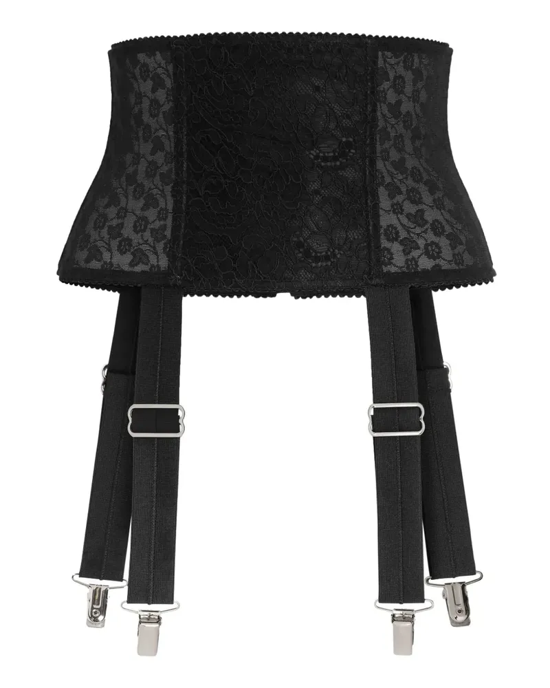Dolce & Gabbana Strumpfhalter mit Spitzenapplikation - Schwarz Schwarz