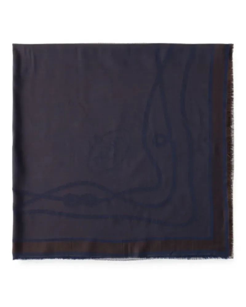 Prada Jacquard-Schal aus Seide, Kaschmir und Wolle - Blau Blau