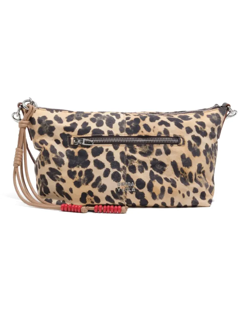 BIMBA Y LOLA Trapecio Schultertasche mit Leoparden-Print - Nude Nude