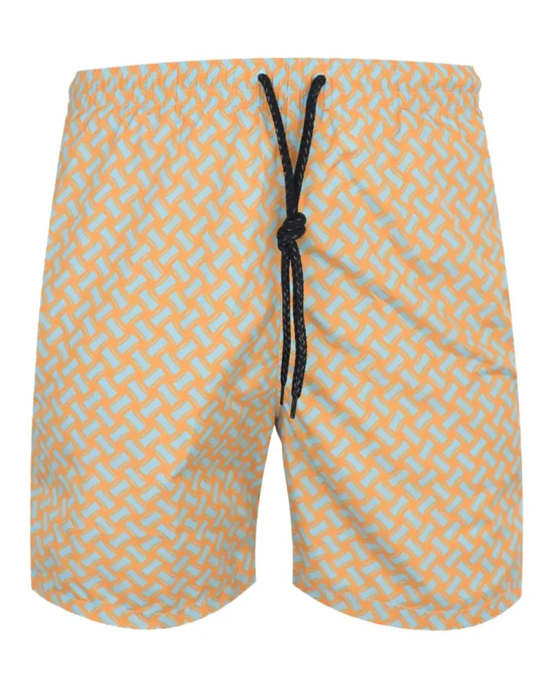 Drumohr  geometric-print drawstring shorts - Orange Orange