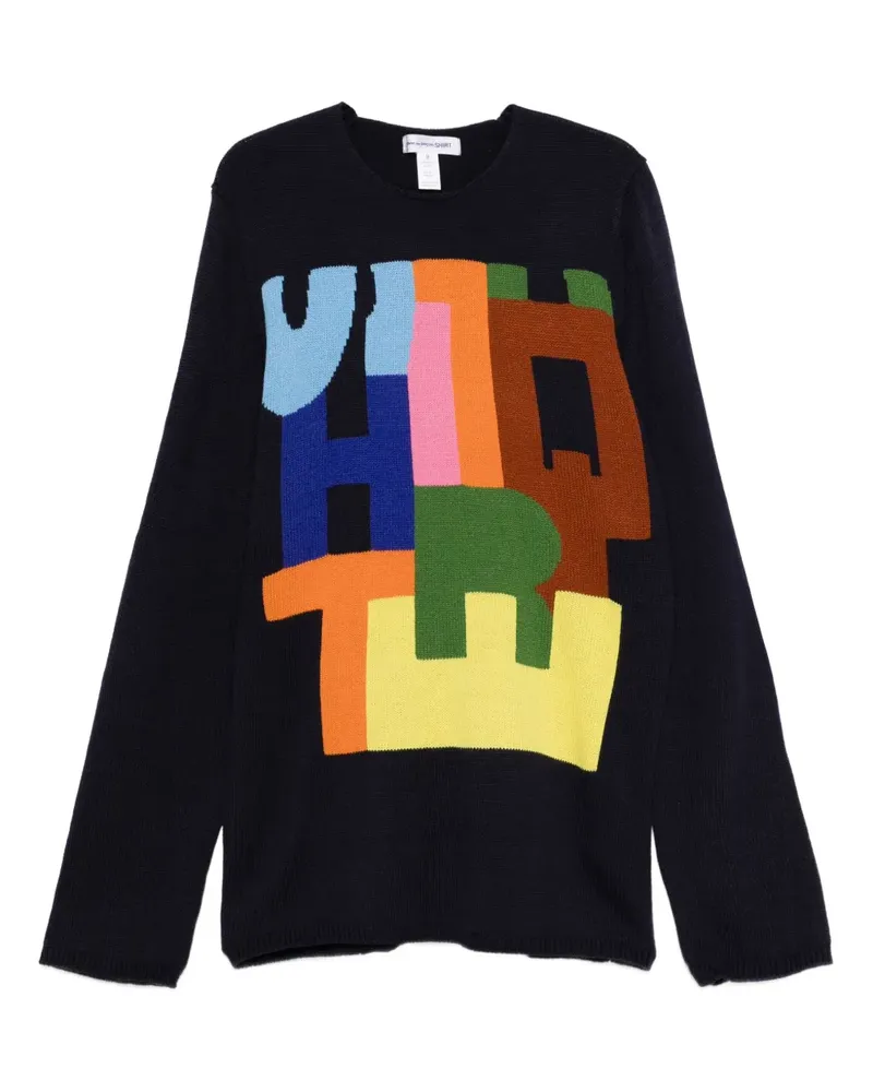 Comme des Garçons Pullover in Colour-Block-Optik - Blau Blau