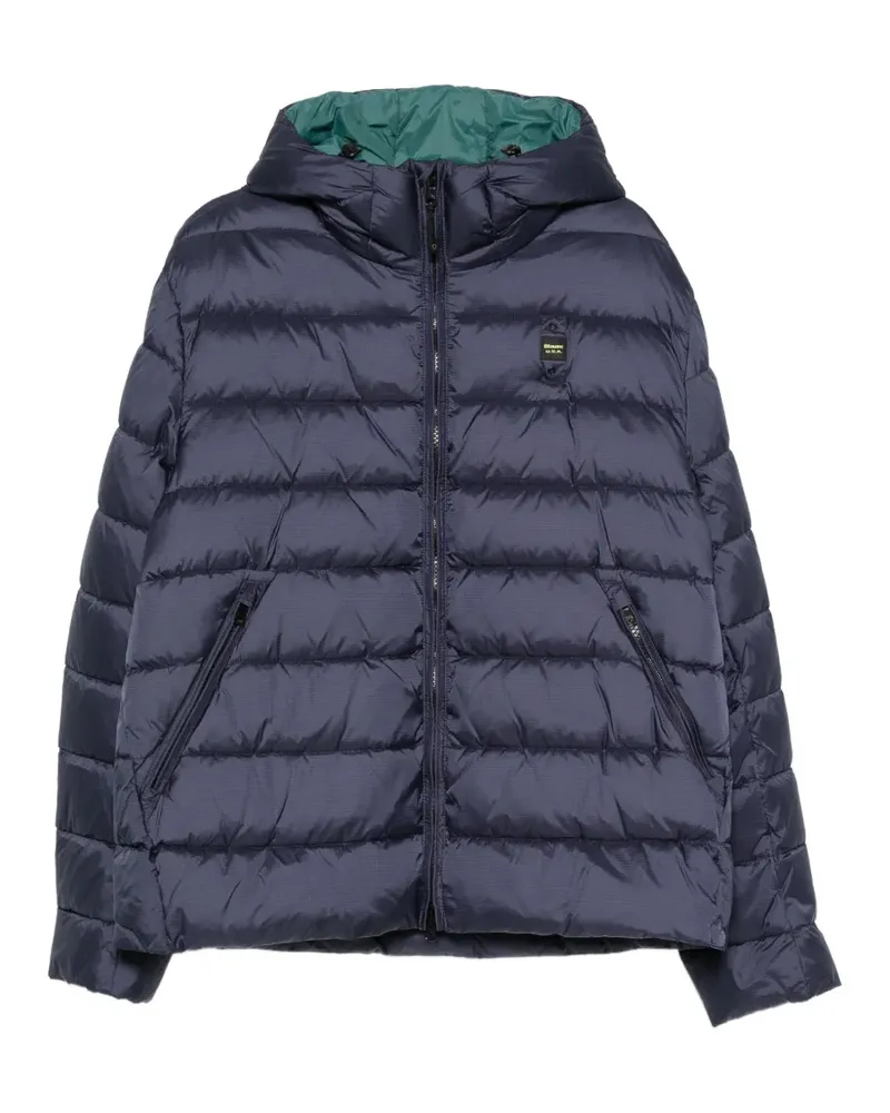 Blauer Gefütterte Kapuzenjacke Blau