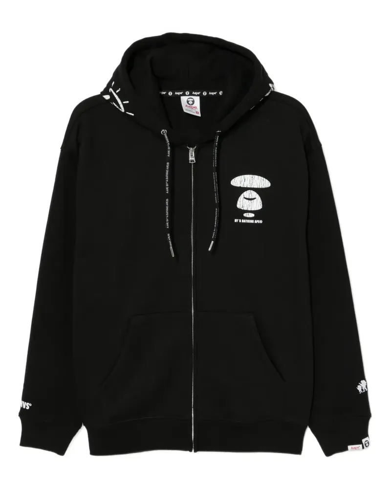 BAPE Hoodie mit Logo-Print - Schwarz Schwarz