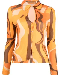 REJINA PYO Lowry Hemd mit abstraktem Print Orange