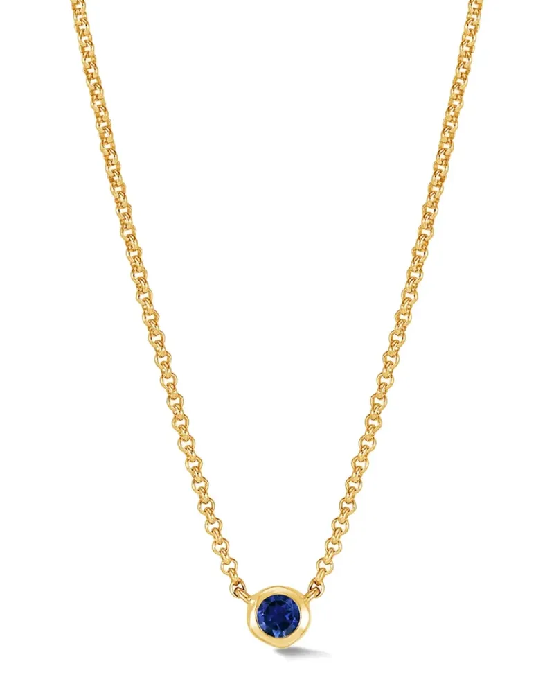 Dower & Hall Dewdrop Halskette mit Saphir - Gold Gold