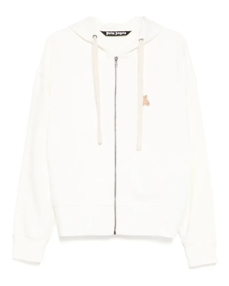 Palm Angels Kapuzenjacke mit Logo-Patch - Weiß Weiß