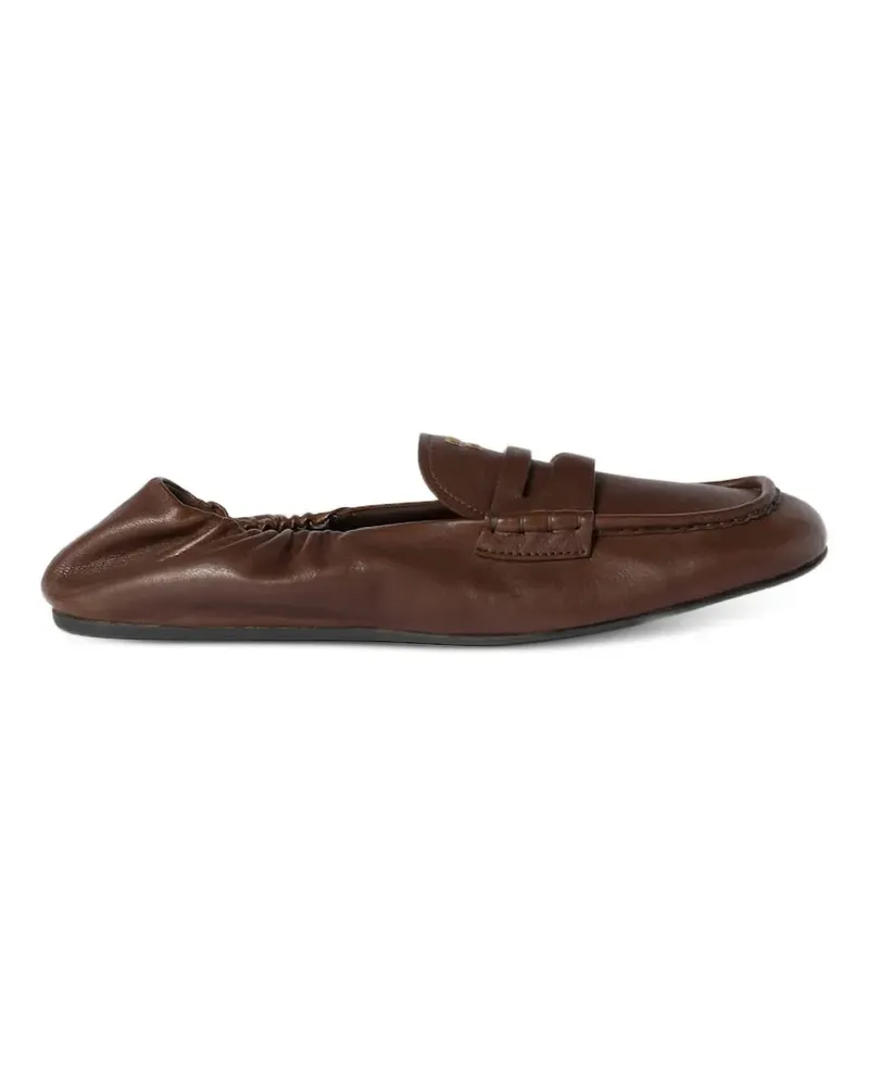 Miu Miu Geraffte Loafer - Braun Braun