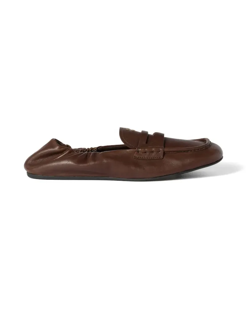 Miu Miu Geraffte Loafer - Braun Braun