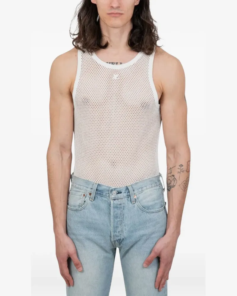 Courrèges Top in Netzoptik - Weiß Weiß