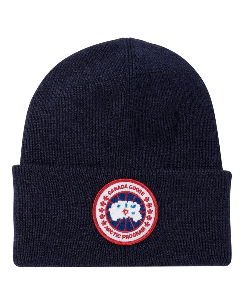 Canada Goose Beanie mit Logo-Patch - Blau Blau