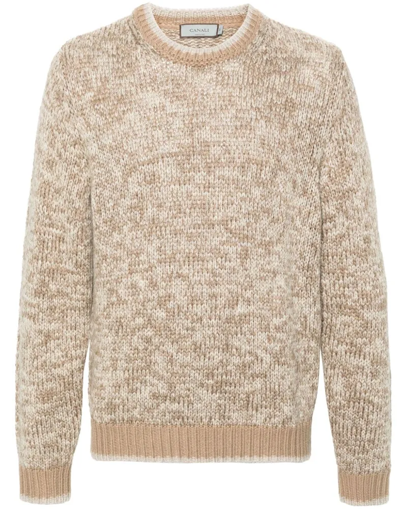 Canali Melierter Strickpullover - Braun Braun