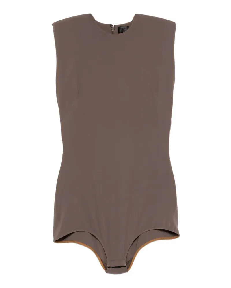 Thierry Mugler padded-shoulder sleeveless bodysuit - Braun Braun