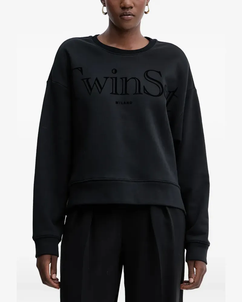 Twin-Set Sweatshirt mit Rundhalsausschnitt - Schwarz Schwarz