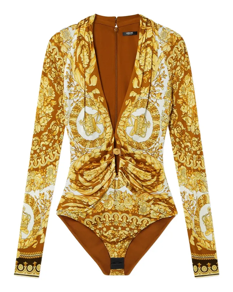 Versace Bluse mit Barock-Print - Gelb Gelb
