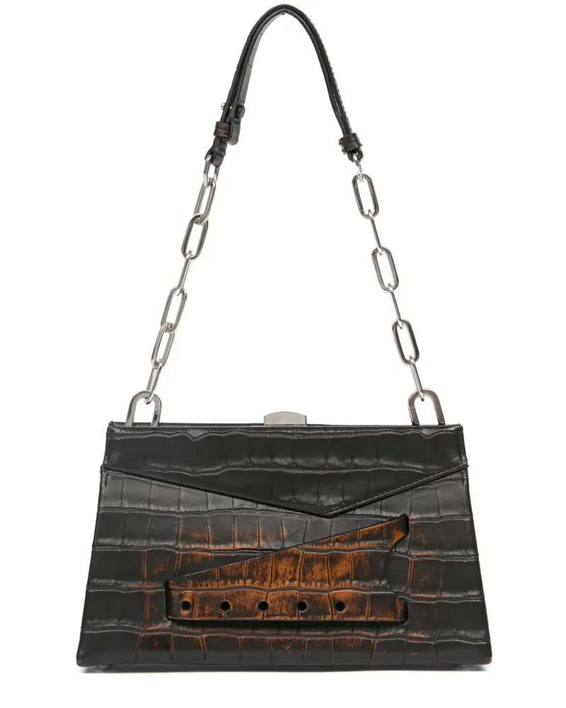Maison Margiela Kleine Snatched Schultertasche - Schwarz Schwarz