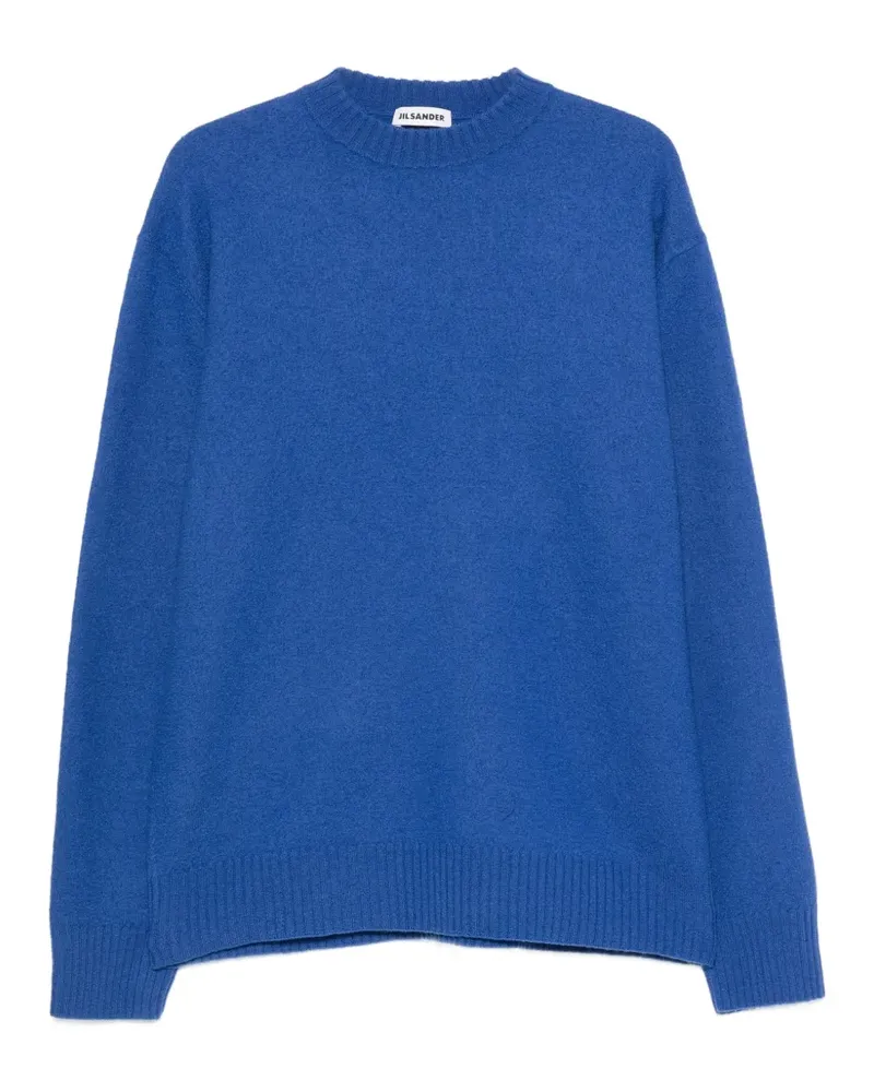 Jil Sander ribbed-knit trim wool sweater - Blau Blau