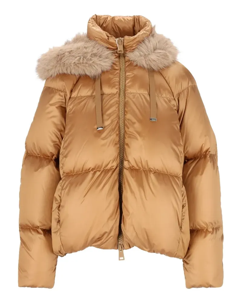 Herno faux-fur trim padded jacket - Nude Nude