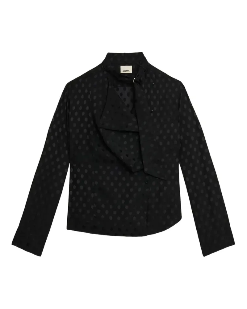 Isabel Marant Drapiertes Emany Oberteil mit Polka Dots - Schwarz Schwarz