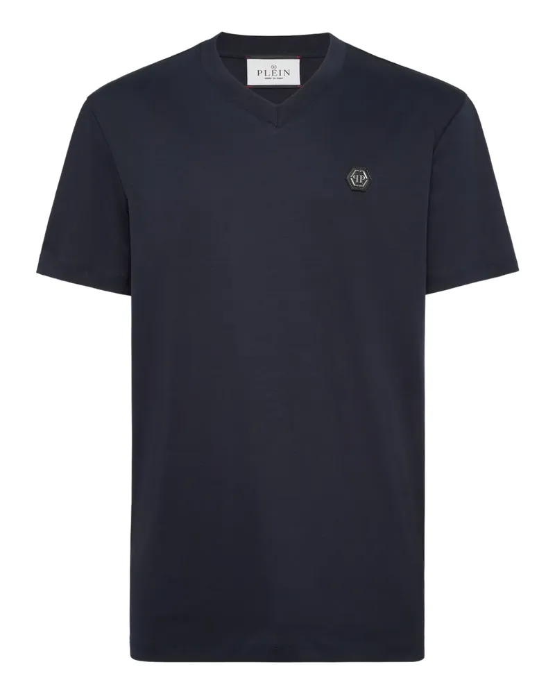 Philipp Plein T-Shirt mit Logo-Applikation - Blau Blau