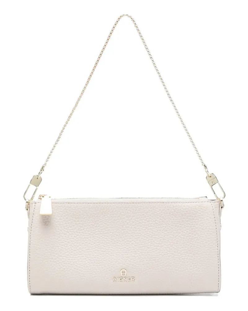 Aigner Ivy Schultertasche aus gekörntem Leder - Nude Nude
