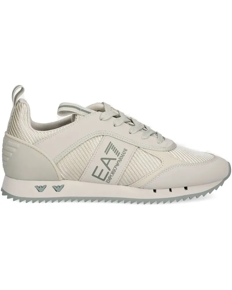 EA7 Strukturierte Sneakers mit Logo-Schild - Nude Nude