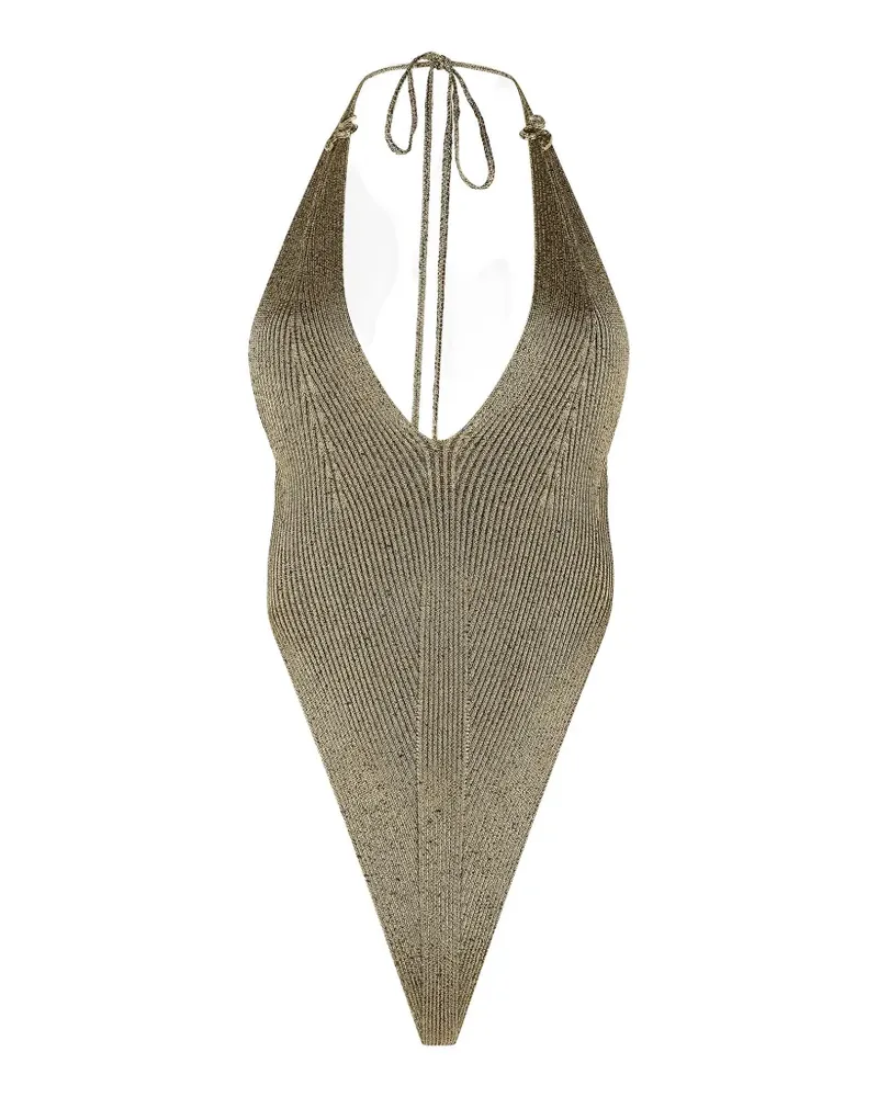 Roberto Cavalli ribbed bodysuit - Gold Gold