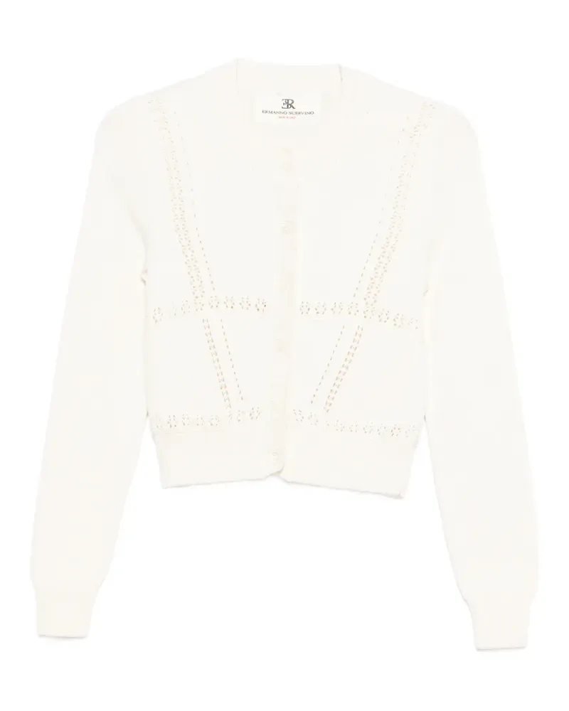Ermanno Scervino open-stitch layered cardigan - Nude Nude