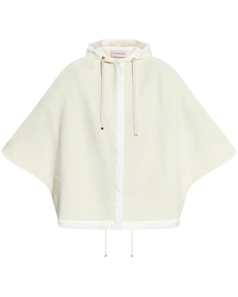 Moncler Poncho mit Logo-Patch - Weiß Weiß