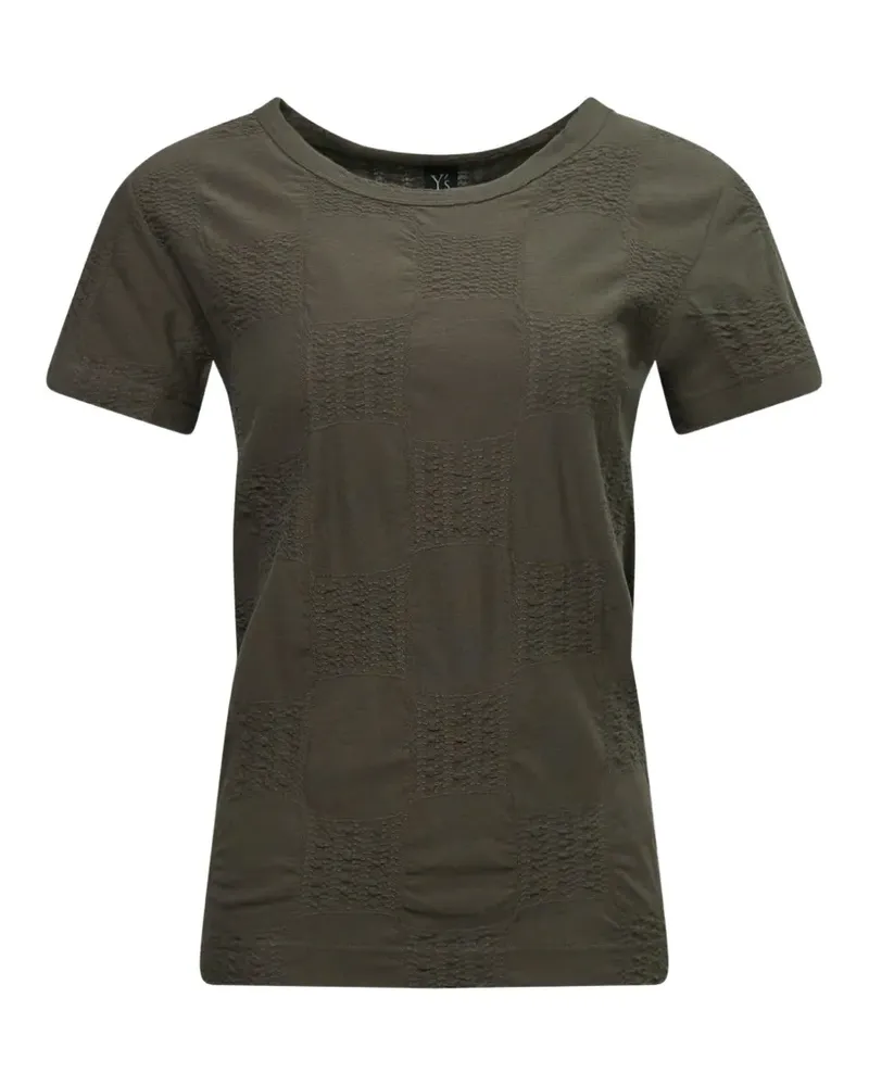 Yohji Yamamoto check-pattern T-shirt - Grün Grün