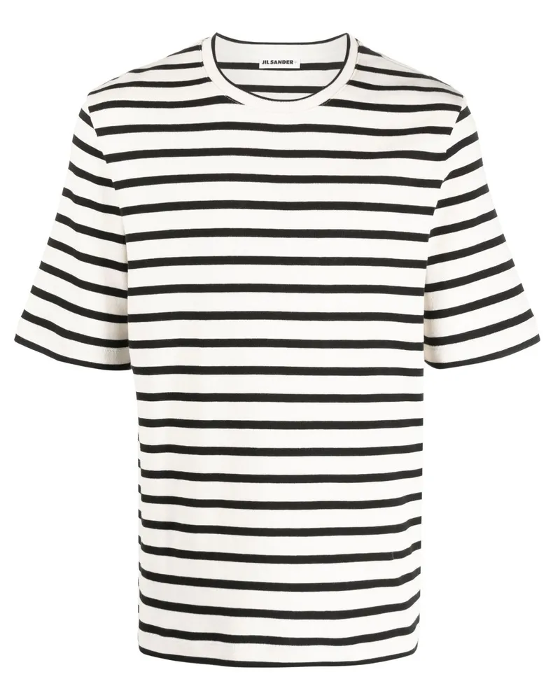 Jil Sander Gestreiftes T-Shirt - Nude Nude