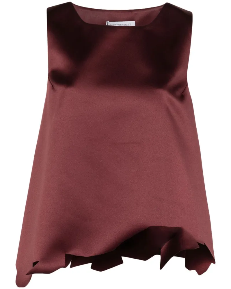 Viktor & Rolf Top mit offenem Saum - Rot Rot
