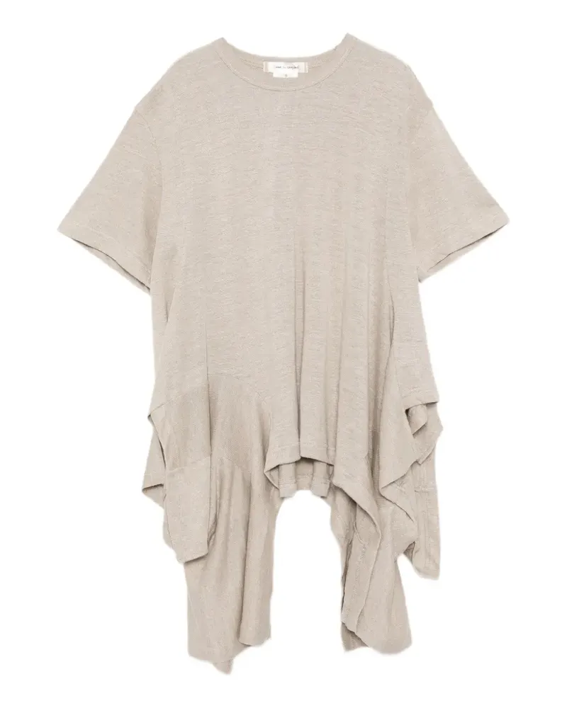 Comme des Garçons asymmetric draped T-shirt - Nude Nude