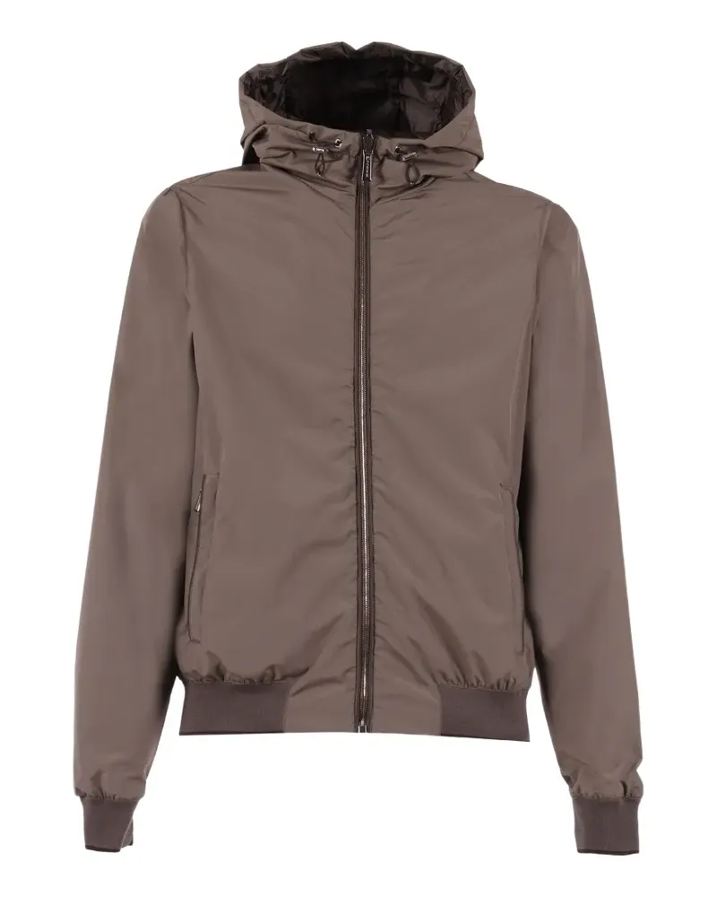 MOORER reversible hooded zip-up jacket - Braun Braun