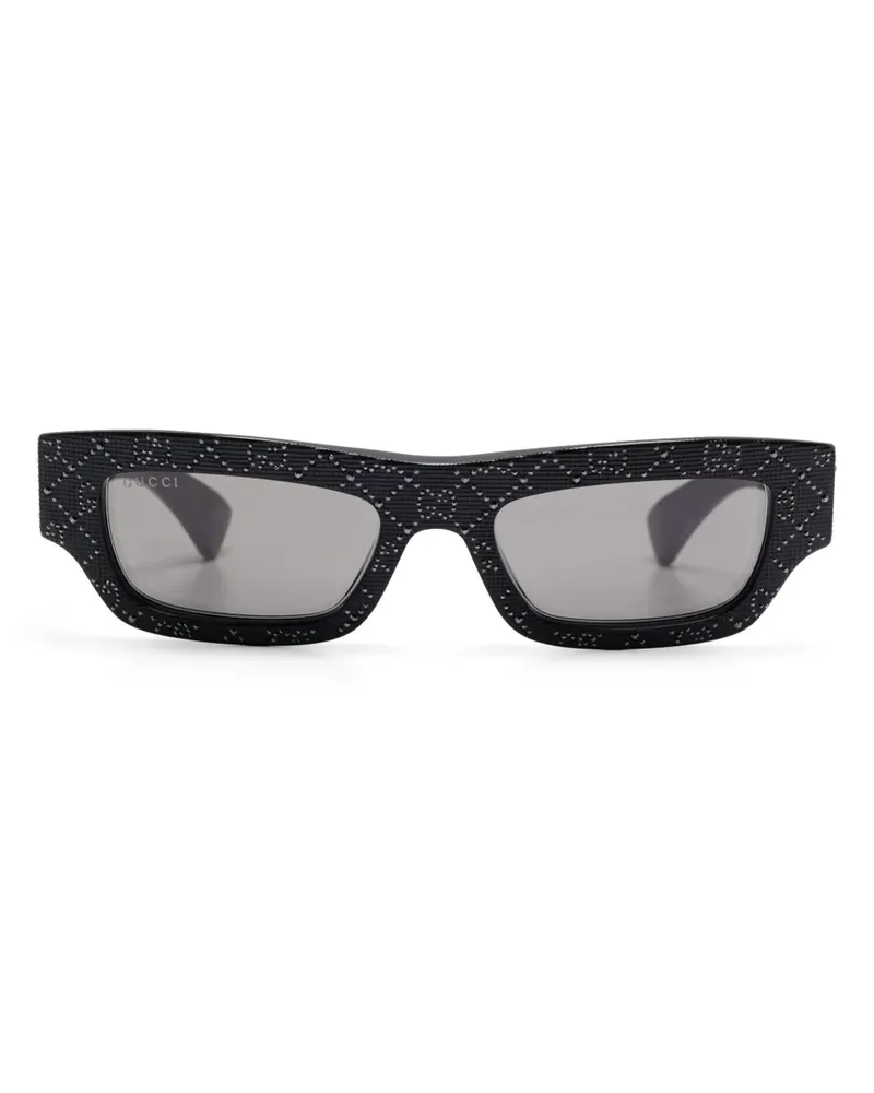 Gucci Sonnenbrille mit eckigem Gestell - Schwarz Schwarz