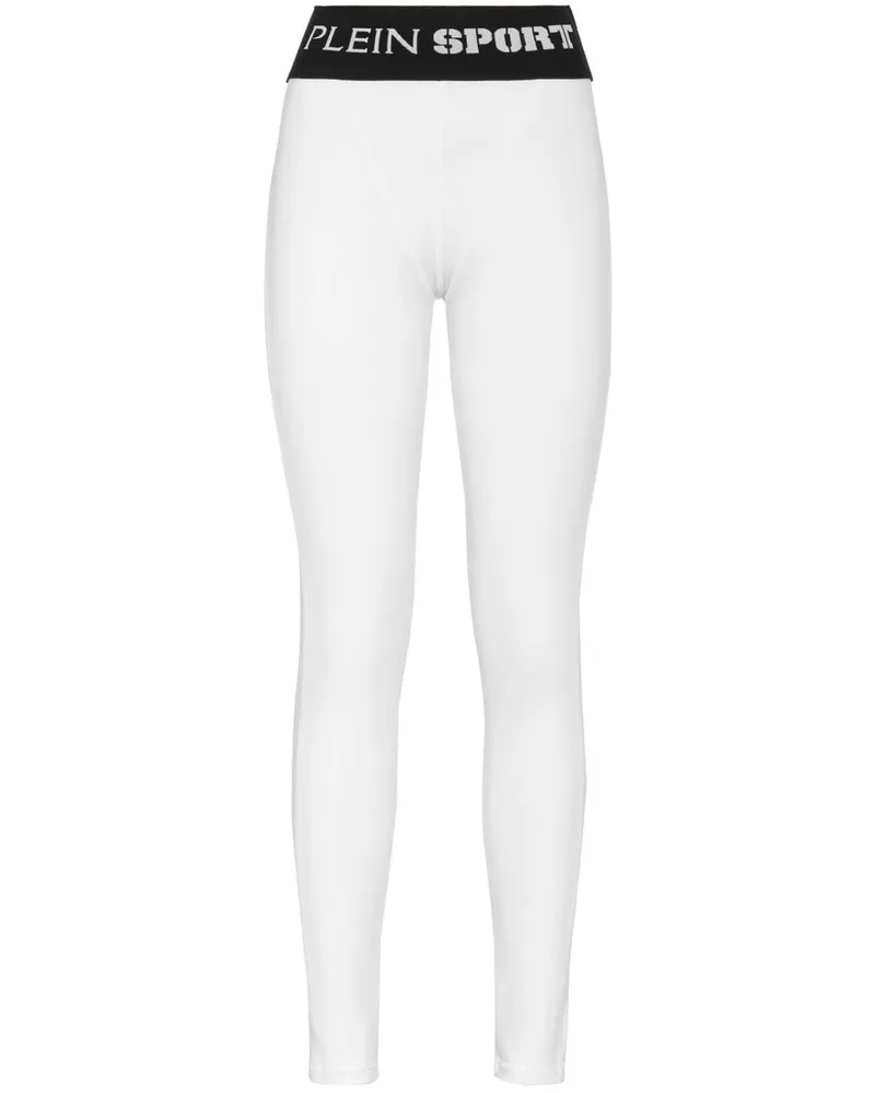 Philipp Plein Leggings mit Logo-Bund - Weiß Weiß