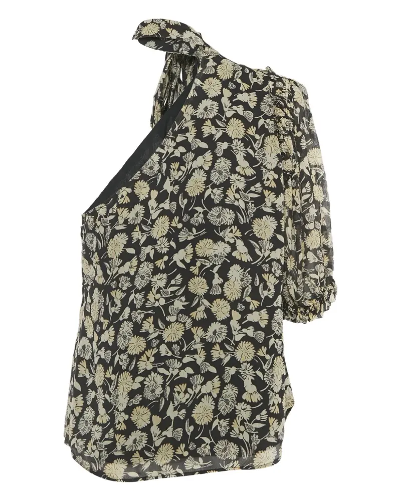 Ralph Lauren One-Shoulder-Top mit Blumen - Schwarz Schwarz