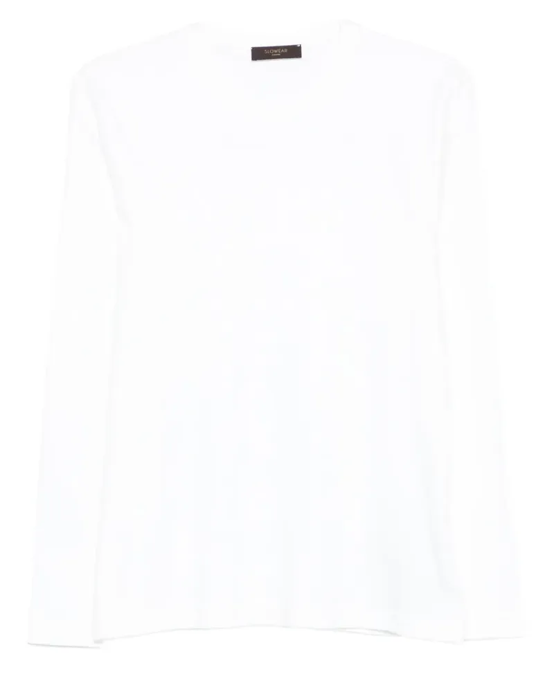 Zanone Langarmshirt aus Baumwolle - Weiß Weiß