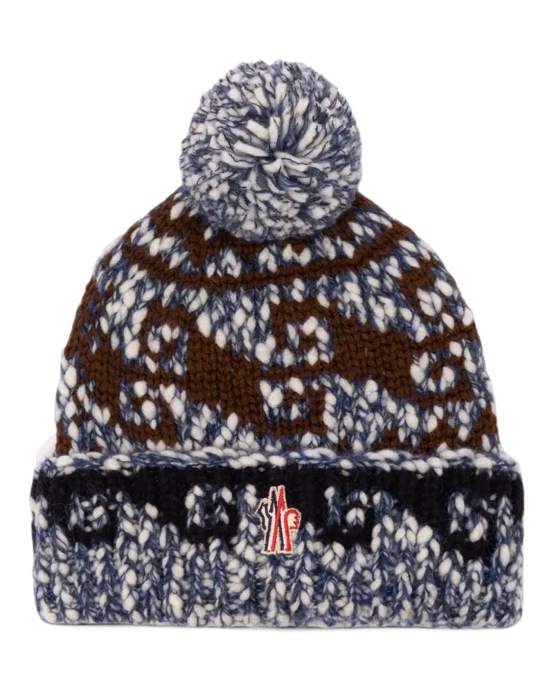 Moncler Bommelmütze mit Intarsien-Motiv - Mehrfarbig Mehrfarbig