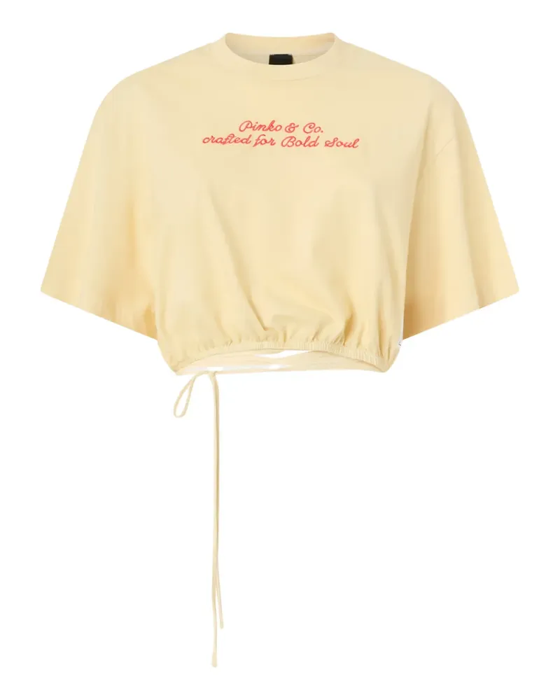 Pinko T-Shirt mit Kordelzug - Gelb Gelb