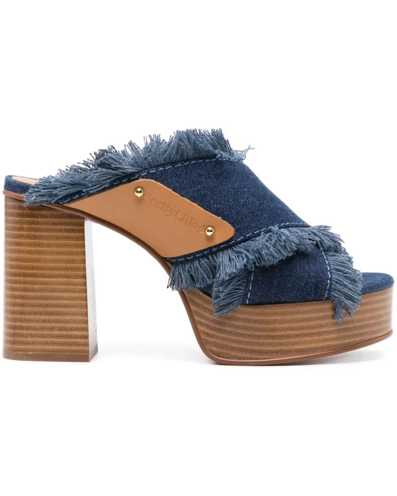 See by Chloé Mules mit Plateausohle - Blau Blau