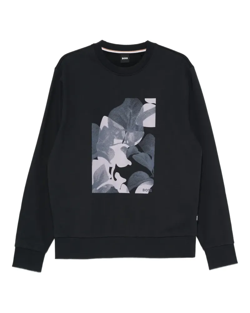 HUGO BOSS graphic-print sweatshirt - Blau Blau