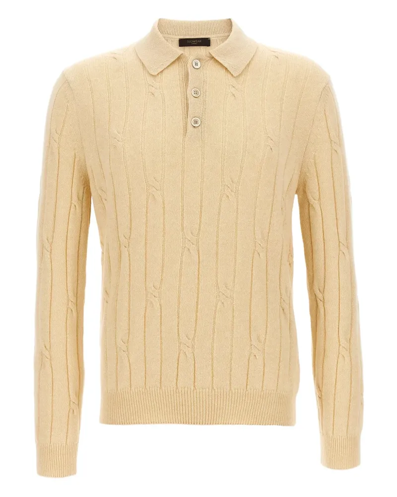 Zanone Poloshirt mit Zopfmuster - Nude Nude