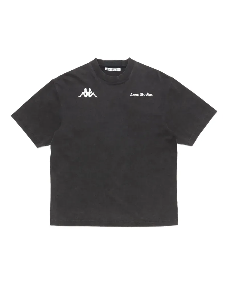Acne Studios x Kappa T-Shirt mit Logo - Schwarz Schwarz
