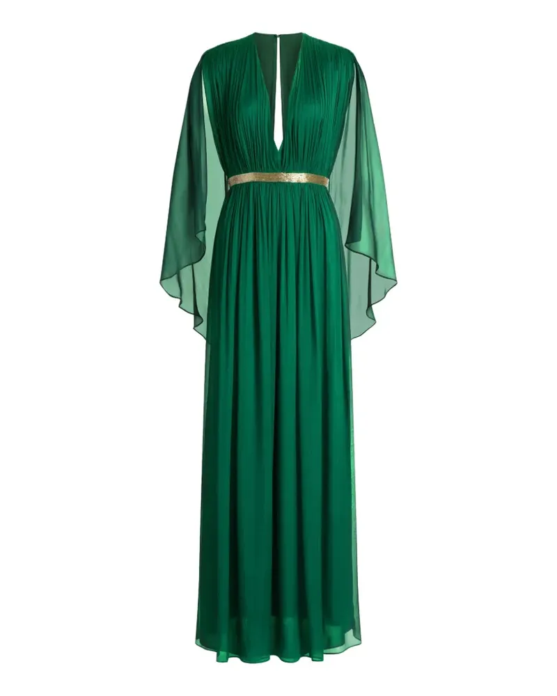 Alberta Ferretti Cape-Kleid mit V-Ausschnitt - Grün Grün