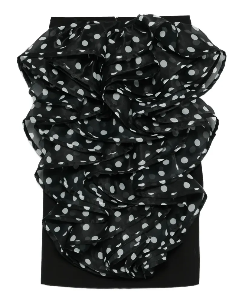 Viktor & Rolf Gepunkteter Minirock mit Rüschen - Schwarz Schwarz