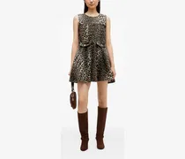 Pocket Minikleid mit Leoparden-Print - Braun