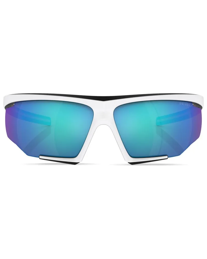 Prada Sonnenbrille mit Oversized-Gestell - Weiß Weiß