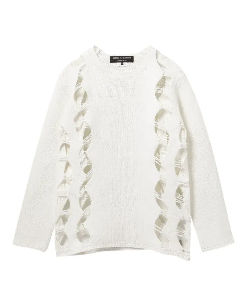 Comme des Garçons Gerippter Pullover - Weiß Weiß
