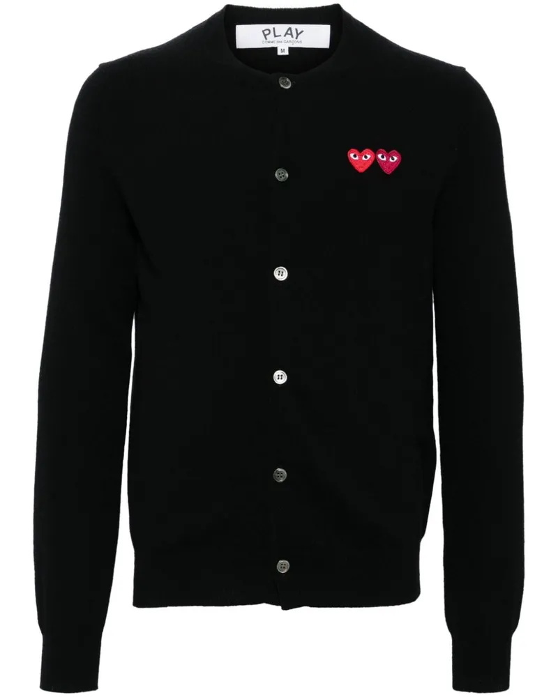 Comme des Garçons Cardigan mit Herz-Patch - Schwarz Schwarz